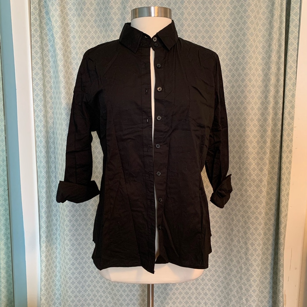 FashionNova Black long sleeve button up